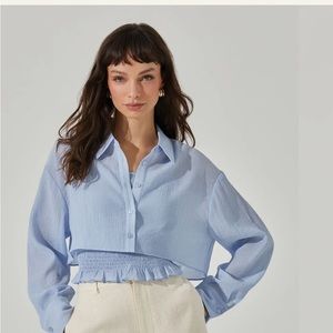 Astr collared shirt and smocked